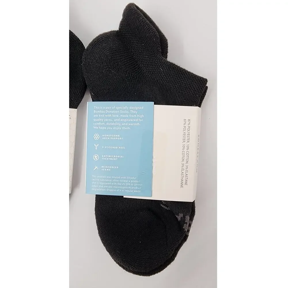 New NWT Bombas‎ Women's Socks S Small Lot OF 5 Ankle Tab Socks Comfort Black